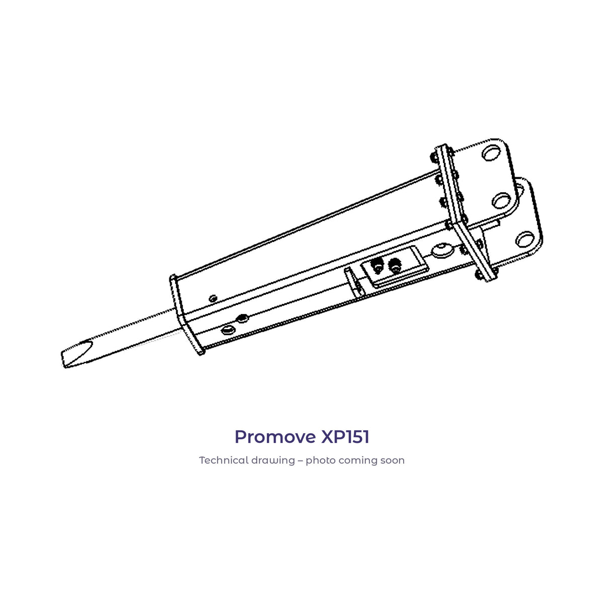 Promove XP151 hydraulisk hammer – teknisk tegning